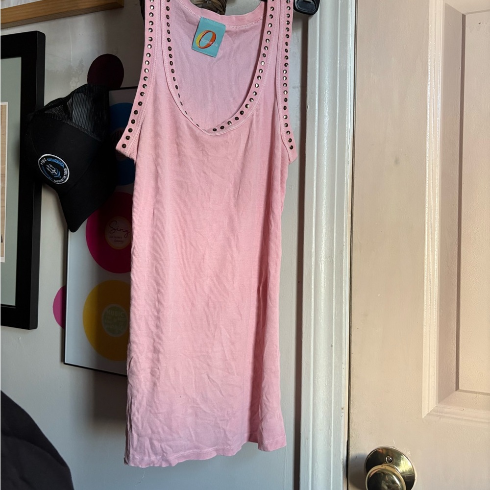Jasmine Pink Top with Studded Accents